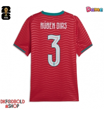 Portugal Ruben Dias #3 Hjemmebanetrøje Dame VM 2026 Kort ærmer